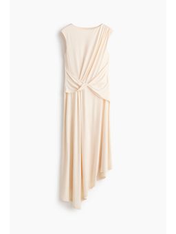 H&M - Women Beige Asymmetric Twist-Detail Dress