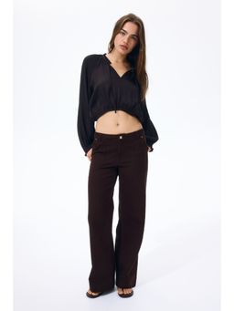 H&M - Women Brown Wide Twill Trousers