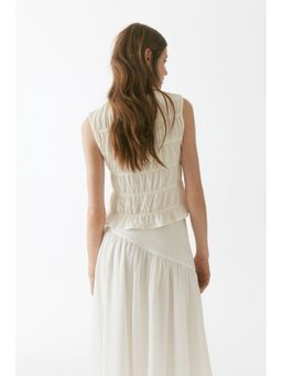 H&M - Women White Smocked Jersey Top