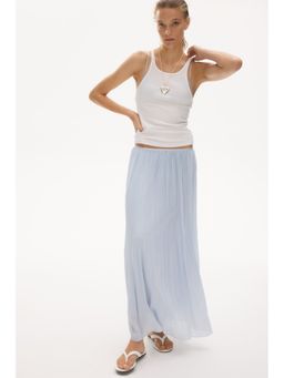 H&M - Women Blue Pliss Skirt