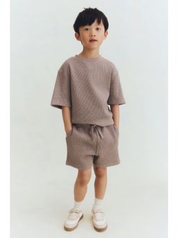 H&M - Boys Beige 2-Piece Waffled Cotton Set