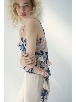 H&M - Women Blue Flounced Strappy Top