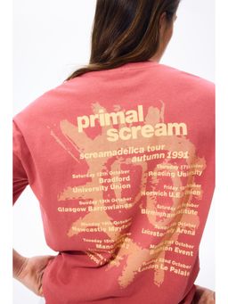 H&M - Women Red Oversized Printed T-Shirt