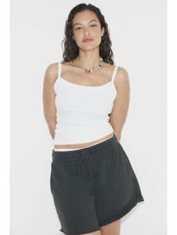 H&M - Women White Ribbed Cotton Strappy Top