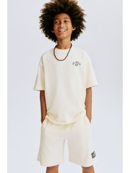 H&M - Boys Beige 2-Piece T-Shirt And Shorts Set