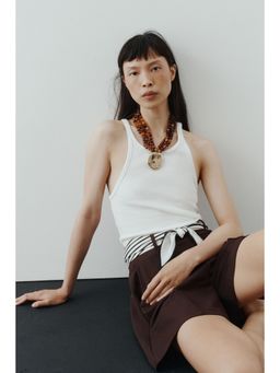 H&M - Women Brown Belted Tailored Shorts