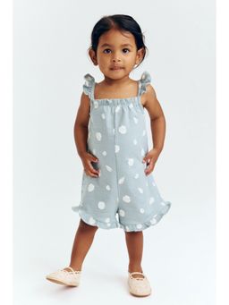H&M - Girls Turquoise Sleeveless Jersey Romper Suit