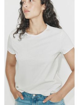 H&M - Women White Roll-Edge T-Shirt