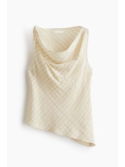 H&M - Women Beige Asymmetric Cowl-Neck Top