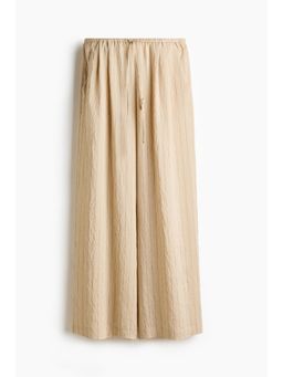 H&M - Women Beige Straight Drawstring Trouser