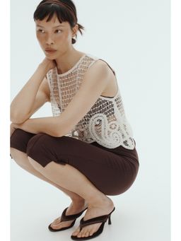 H&M - Women Brown Crease-Leg Capri Leggings