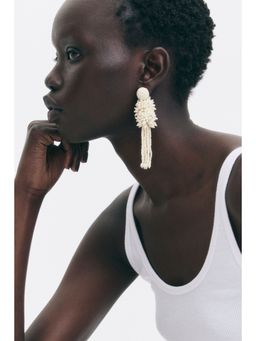 H&M - Women White Beaded Cluster Earrings