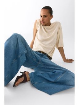 H&M - Women Beige Fine-Knit T-Shirt