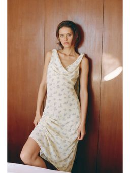 H&M - Women Yellow Cowl-Neck Tie-Strap Dress