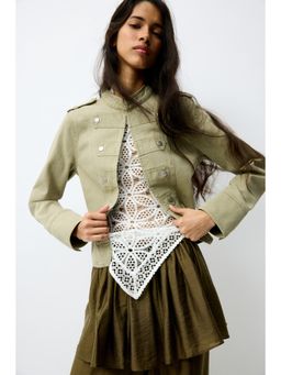 H&M - Women Beige Cotton Twill Jacket