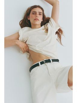 H&M - Women White Oversized Printed T-Shirt