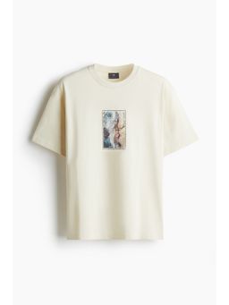 H&M - Men Blue Loose Fit Printed T-Shirt