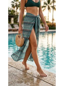 Keepfit - Blue Printed Swimwear Cover-Up Pareo Sarong