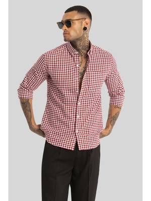 Snitch Red Buy Snitch Red Gingham Checks Shirt (S) Online