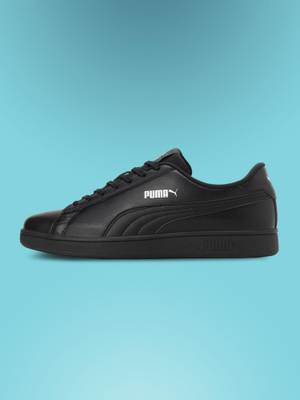 Puma Smashic Unisex Black Sneakers UK 3 - Image 1