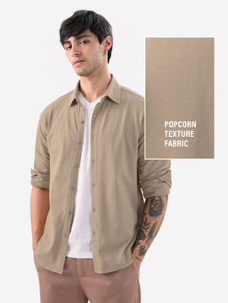 The Souled Store - Mudbrown Men's Solid Shirt
