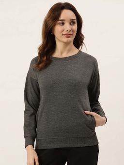 BRINNS - Women Charcoal Fleece Sweatshirt