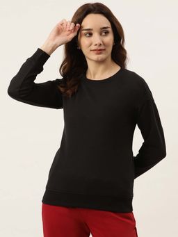 BRINNS - Women Black Fleece Sweatshirt