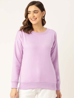 BRINNS - Women Lavender Fleece Solid Sweatshirt