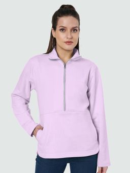 BRINNS - Women Lavender Solid Regular Fit Sweatshirt