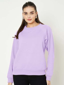 BRINNS - Women Lavender Round Neck Long Sleeves Sweatshirt