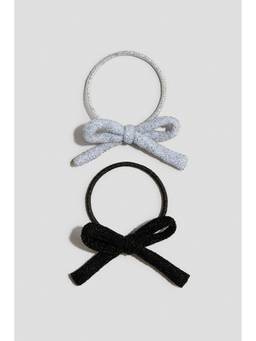 H&M - Girls Multi-Color 2-Pack Bow-Detail Hair Elastics