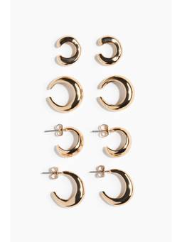 H&M - Women Gold 4 Pairs Earrings And Ear Cuffs
