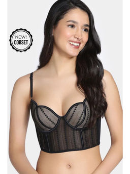 Zivame - Padded Wired Medium Coverage Corset - Black