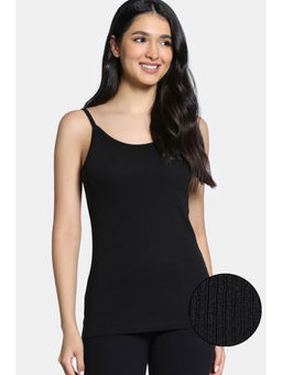 Zivame - Knit Poly Thermal Spaghetti Top - Black Beauty