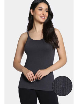 Zivame - Knit Poly Thermal Spaghetti Top - Neutral Gray