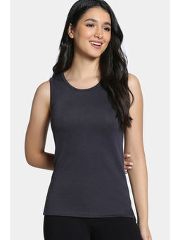 Zivame - Knit Poly Thermal Spaghetti Top - Neutral Gray