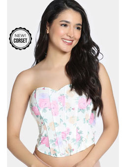 Zivame - Non-Padded Short Slip Corset - Red Print