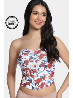 Zivame - Non-Padded Short Slip Corset - Red Print