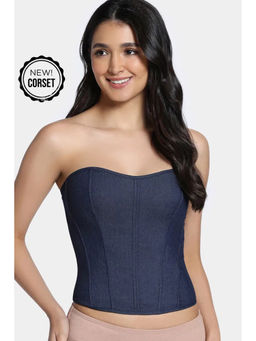 Zivame - Non-Padded Short Slip Corset - Dark Wash