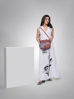 Zouk - Women Handcrafted Mandala Printed U Shaped Sling Bag-Multi-Color