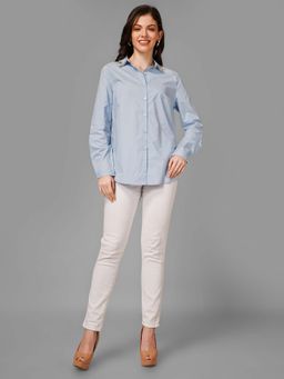 Attic Salt - Women Sequined Blue Shirt
