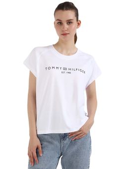 Tommy Hilfiger - Women White Solid T-Shirt