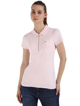 Tommy Hilfiger - Women Pink Solid Polo T-Shirt