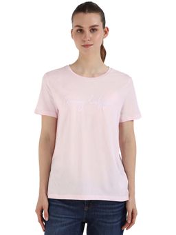 Tommy Hilfiger - Women Light Pink Solid T-Shirt
