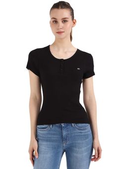 Tommy Hilfiger - Women Black Solid T-Shirt