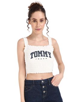 Tommy Hilfiger - Women White Sleeveless Crop Top