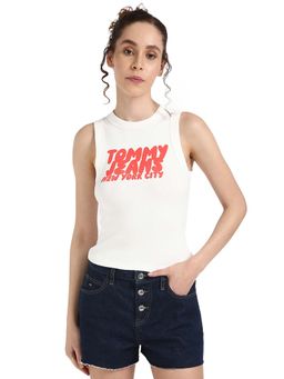 Tommy Hilfiger - Women White Round Neck Tank Top