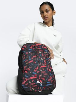 Puma - Black Printed Unisex Backpack