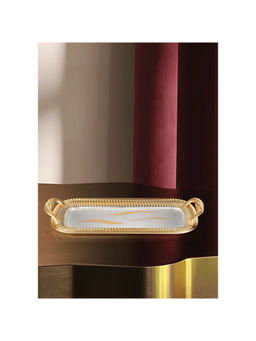 Momentz - Rectangle Edgy Strip Design Handle Tray