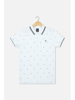 Allen Solly - Boys Blue Regular Fit Print Polo Neck T-shirt